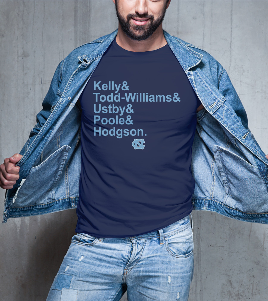 UNC Basketball Kelly Todd-Williams Ustby Poole Hodgson Names T-Shirt