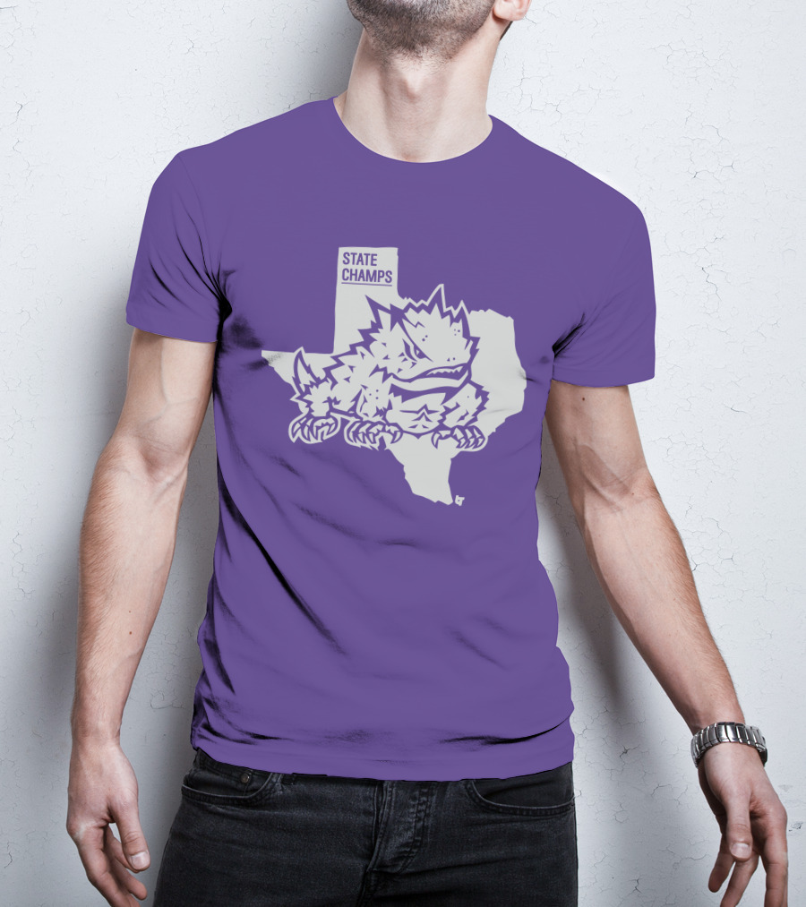 TCU State Champs Texas Horned Frog Outline T-Shirt