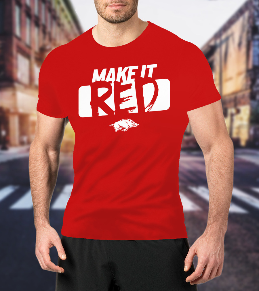 Make It Red Arkansas Razorbacks Bold Team Spirit T-Shirt