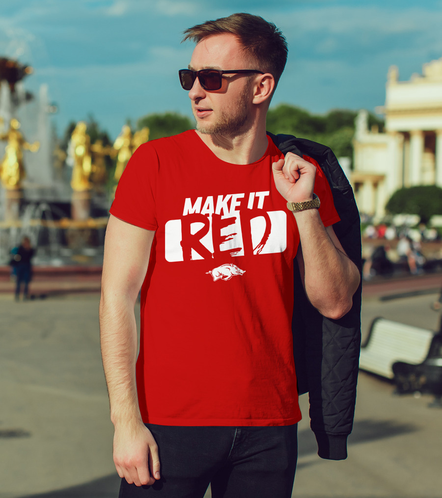 Make It Red Arkansas Razorbacks Bold Team Spirit T-Shirt