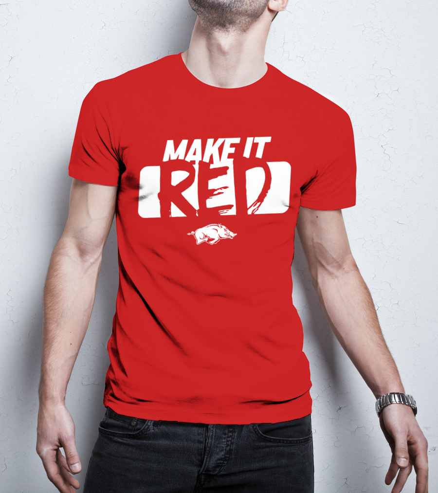 Make It Red Arkansas Razorbacks Bold Team Spirit T-Shirt