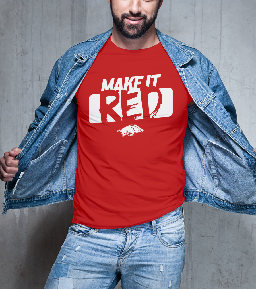 Make It Red Arkansas Razorbacks Bold Team Spirit T-Shirt