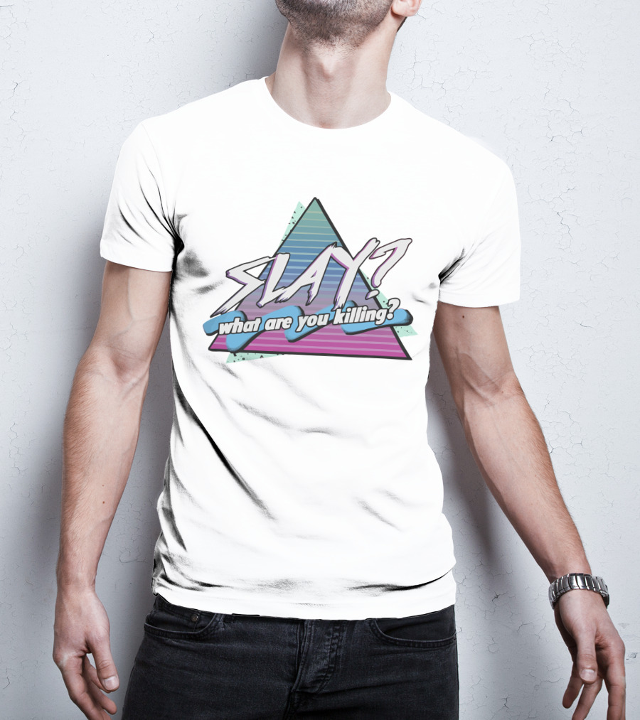 Slay What Are You Killing Retro Triangle Gradient T-Shirt