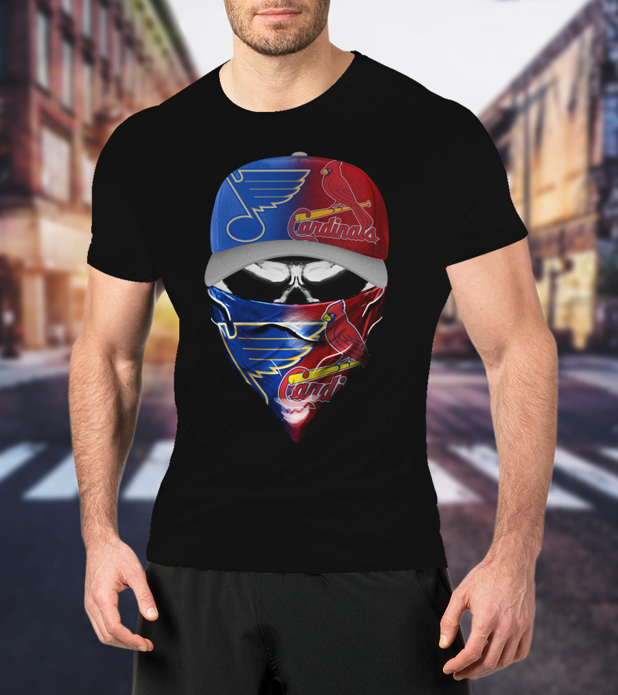 Blues Cardinals Skull T-Shirt