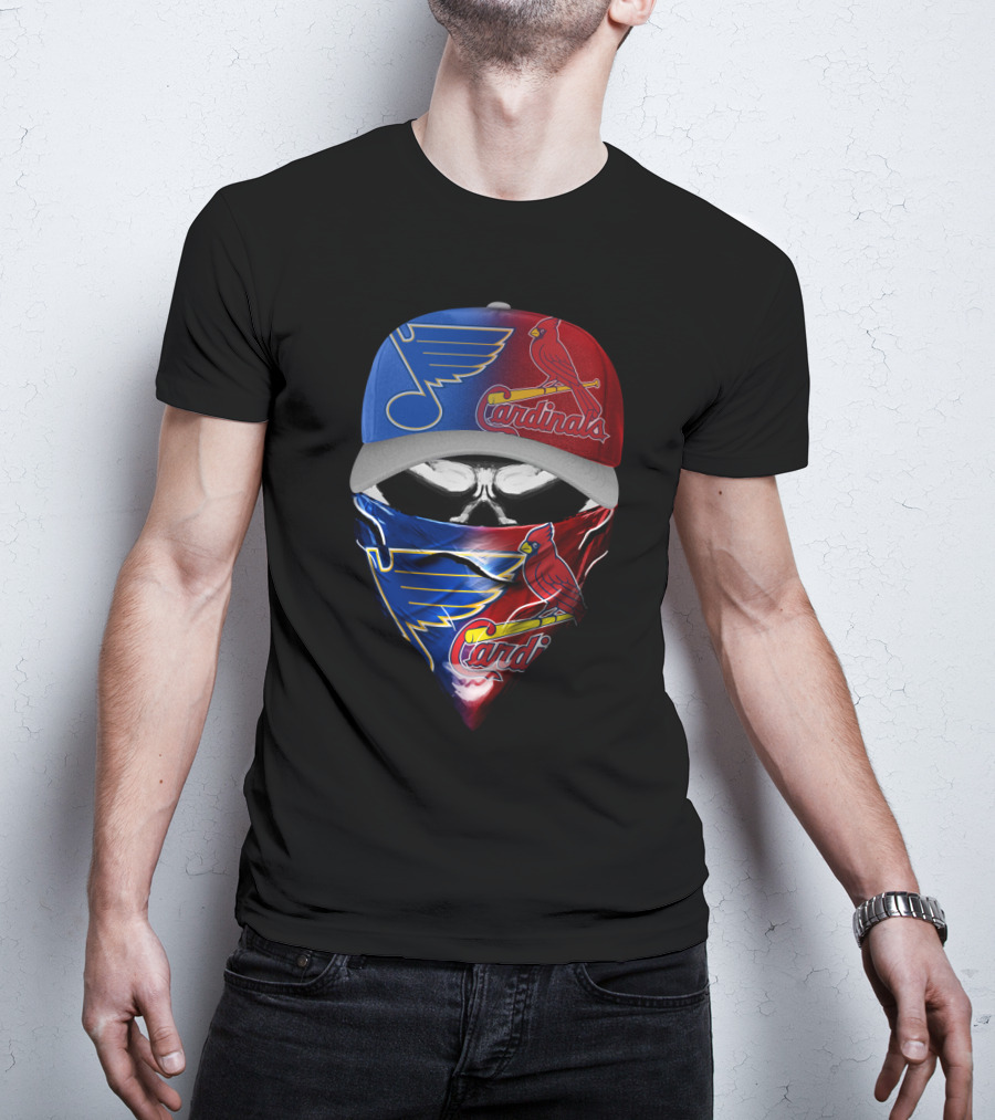 Blues Cardinals Skull T-Shirt