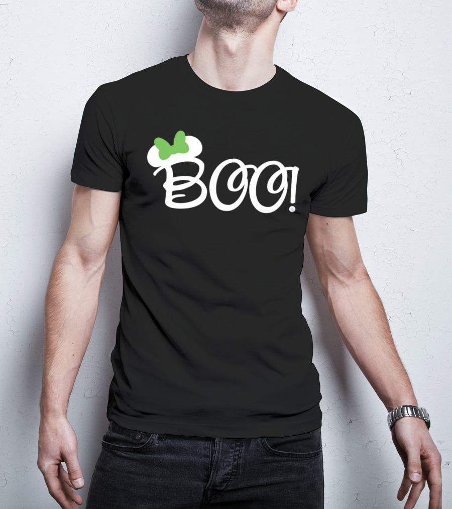 Boo Green Bow Halloween Cartoon Relaxed Fit T-Shirt