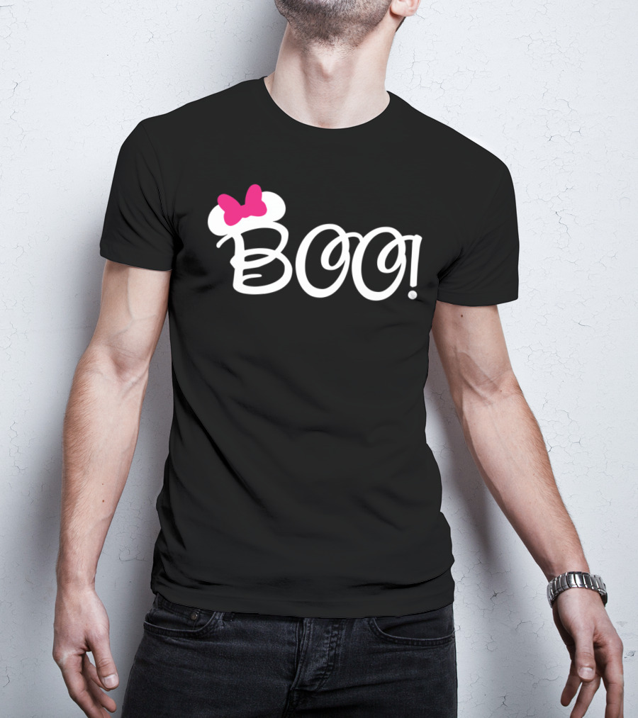 Boo Pink Bow Halloween Relaxed Fit T-Shirt