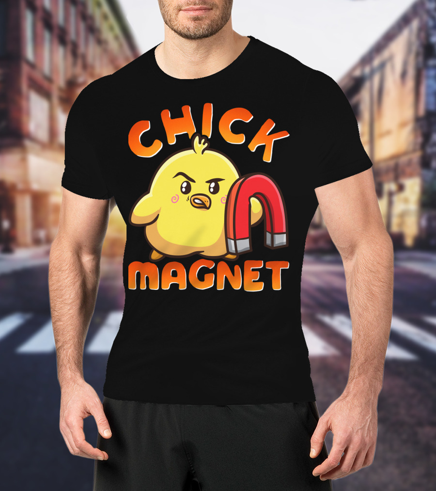 Chick Magnet Funny Halloween Costume Magnetic Little Chick With Magnet T-Shirt