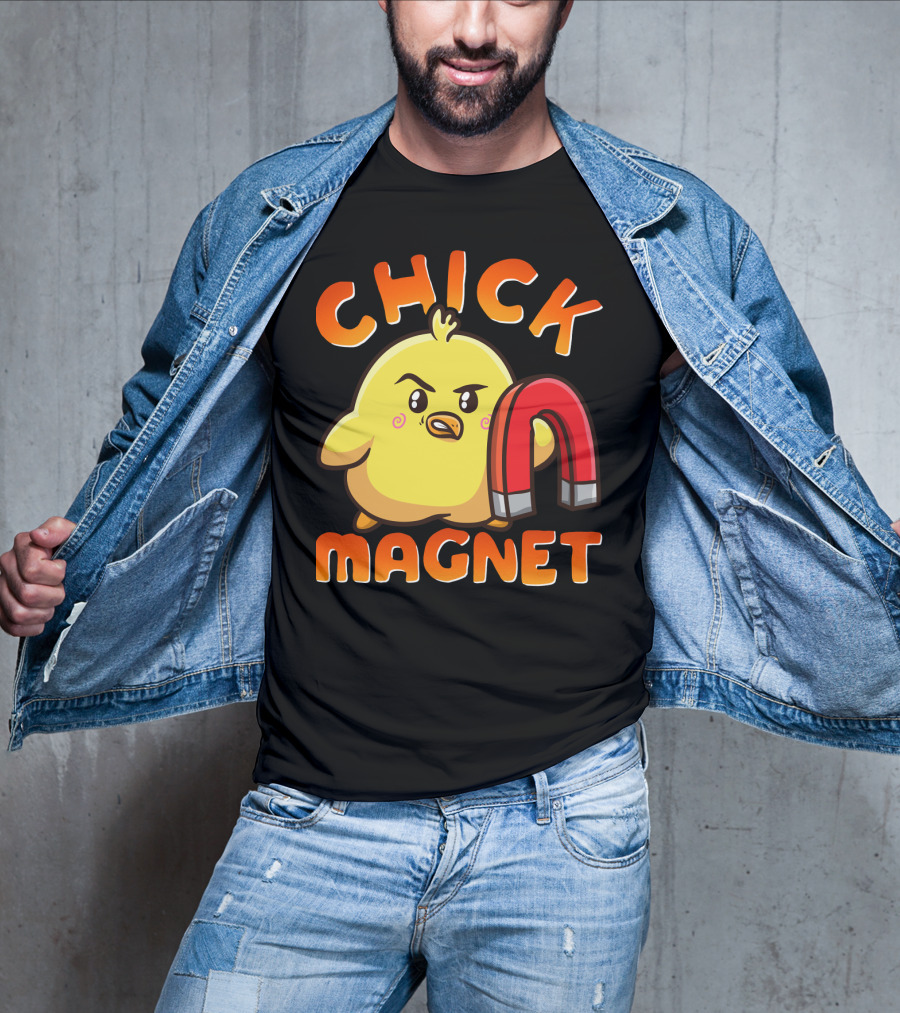 Chick Magnet Funny Halloween Costume Magnetic Little Chick With Magnet T-Shirt