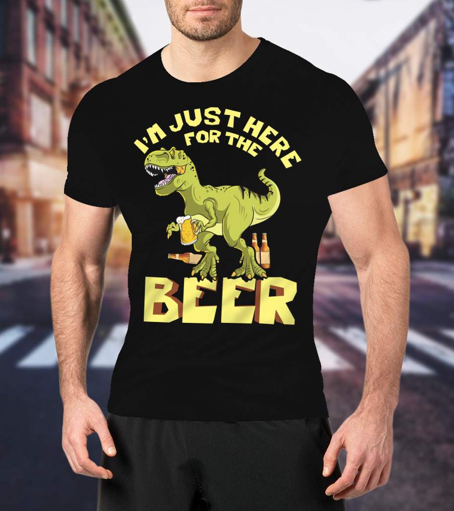 I'm Just Here For The Beer Rex Dinosaur Oktoberfest T-Shirt