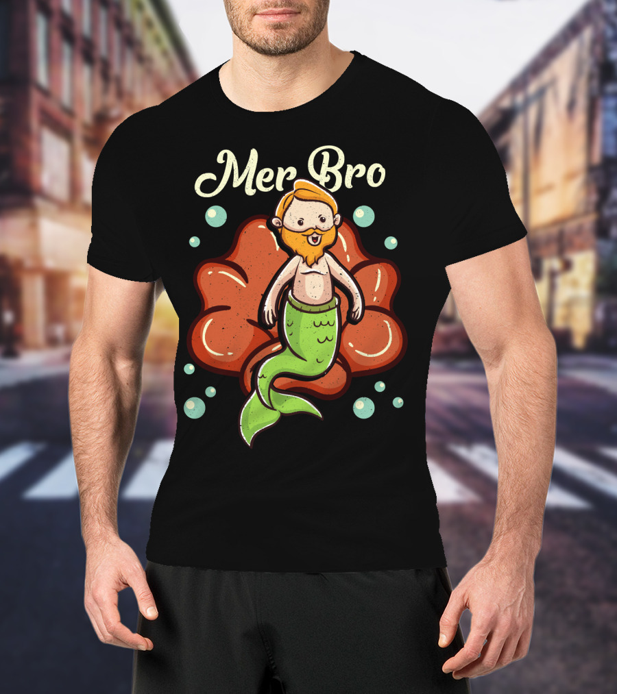 Merbro Merman Brother Of Mermaid Swimming Dad Security T-Shirt
