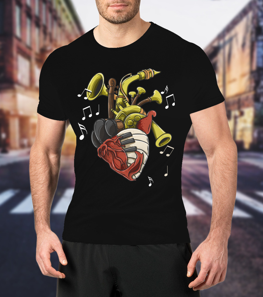 Musician Heart Love Music Passion Musical Instruments Notes T-Shirt