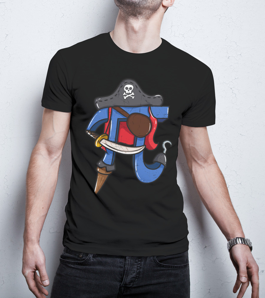 Pi Pirate Math Teacher Humorous Pi Mathematics Lovers T-Shirt