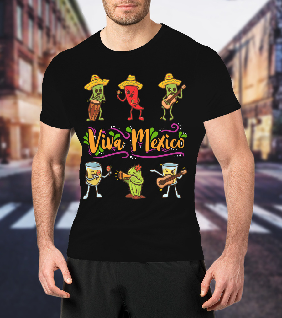 Viva Mexico Cinco De Mayo Sombrero Fiesta T-Shirt