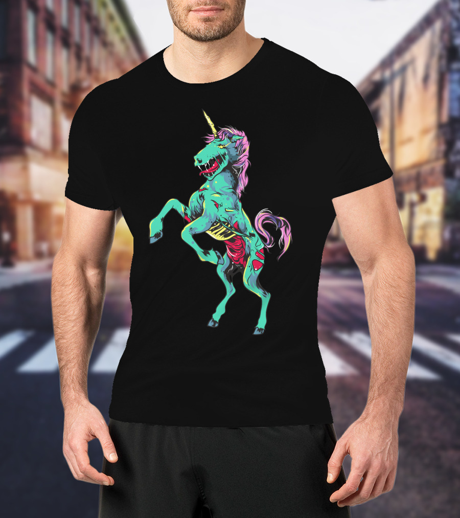 Zombiecorn Scary Zombie Unicorn Halloween Monster T-Shirt