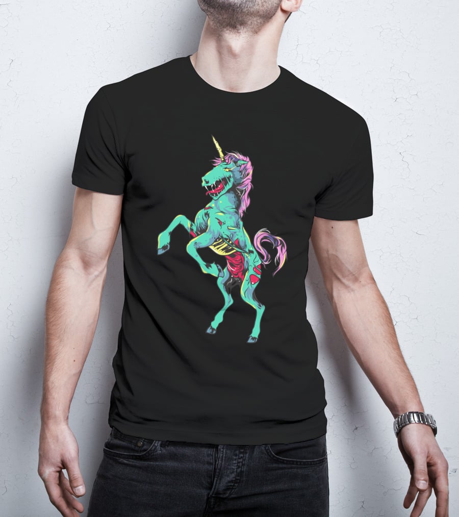 Zombiecorn Scary Zombie Unicorn Halloween Monster T-Shirt