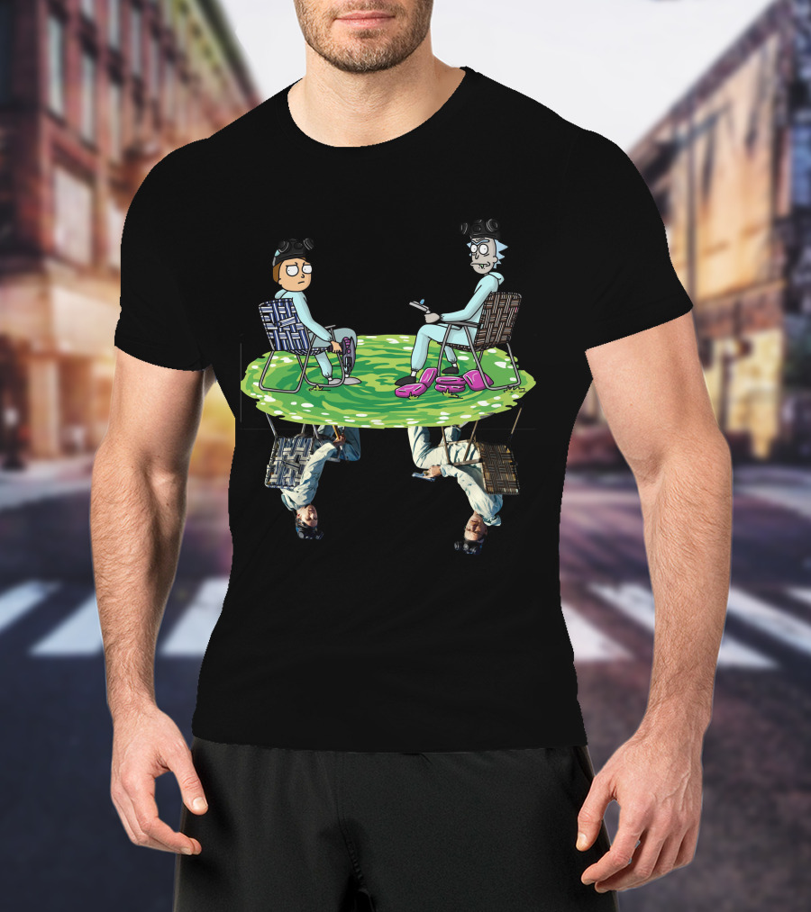 Rick And Morty Breaking Bad Crossover Portal Reflection T-Shirt