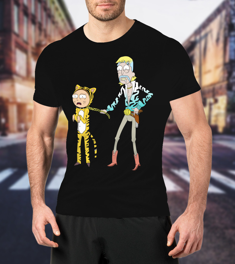 Rick And Morty Joe Exotic Tiger King Parody Character Mashup T-Shirt