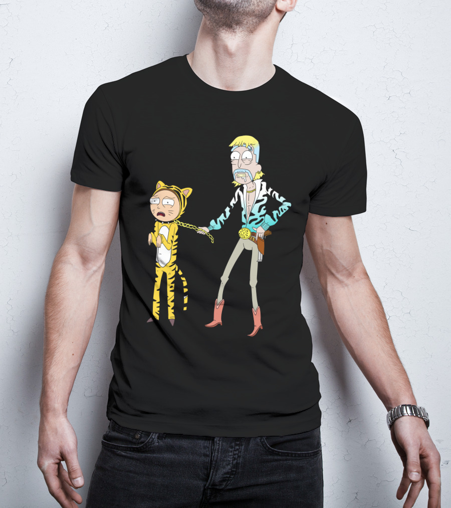 Rick And Morty Joe Exotic Tiger King Parody Character Mashup T-Shirt
