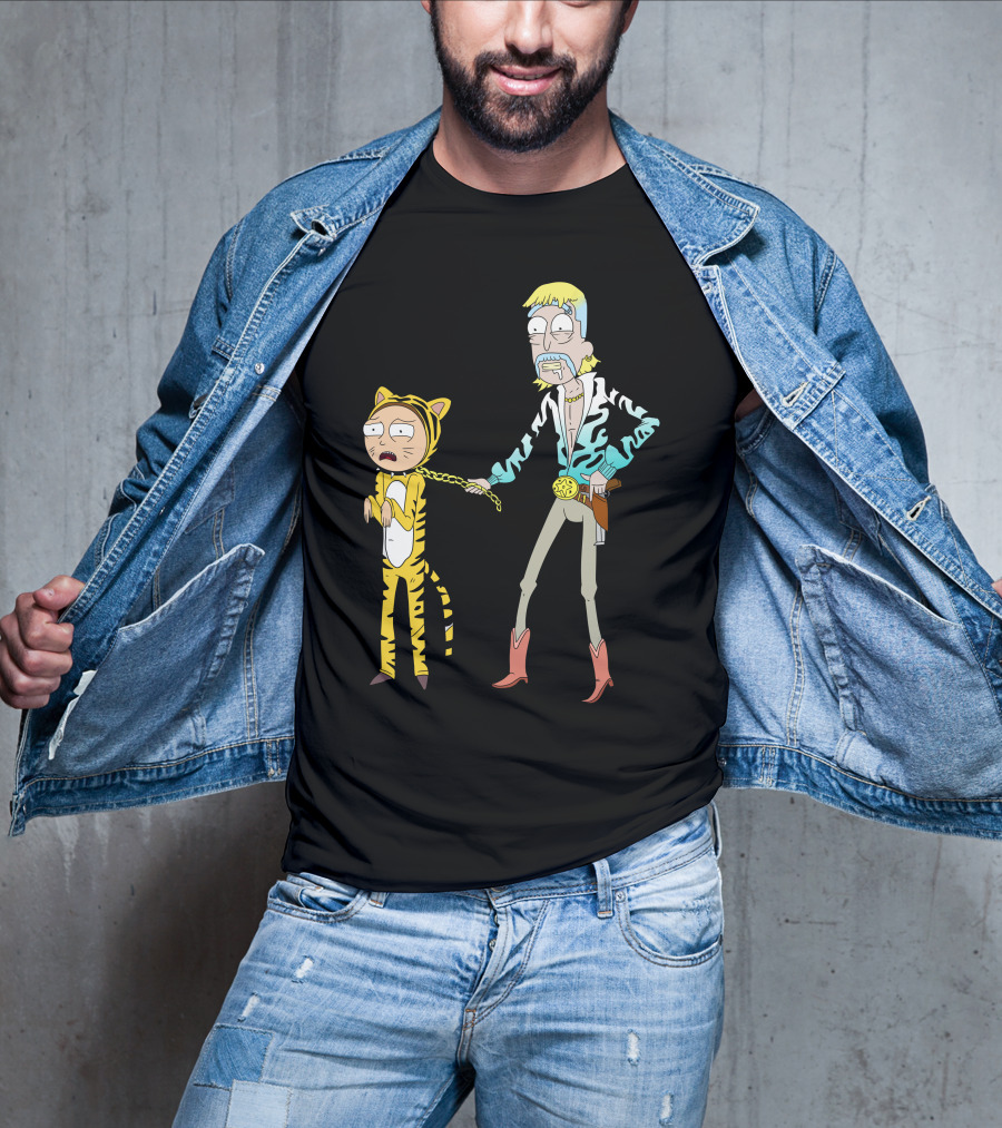Rick And Morty Joe Exotic Tiger King Parody Character Mashup T-Shirt