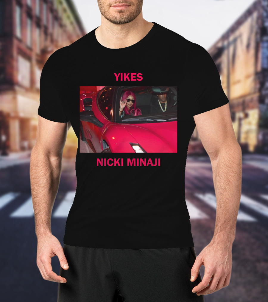 Yikes Nicki Minaj Red Car Image T-Shirt