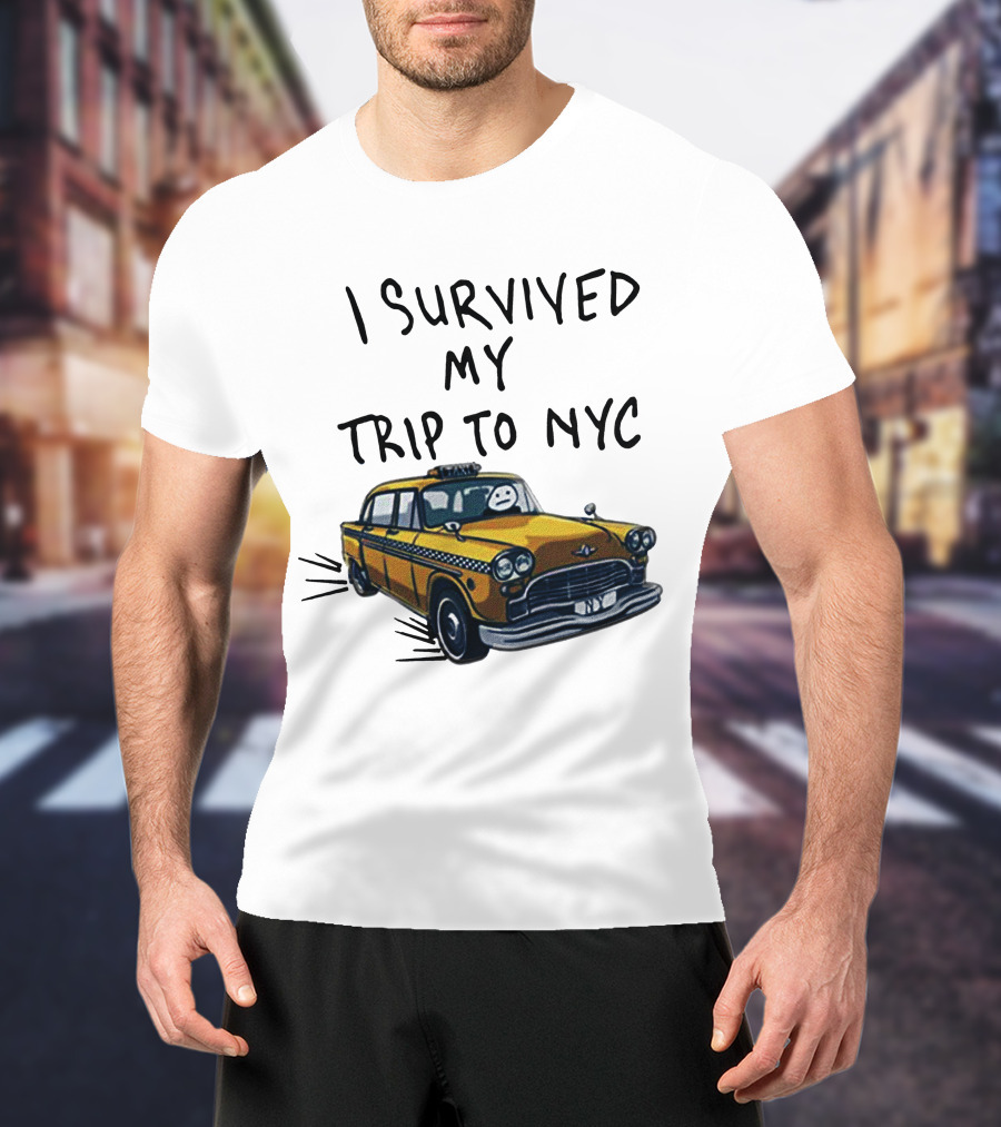 Tom Holland Spiderman Homecoming I Survived My Trip To NYC Yellow Taxi T-Shirt