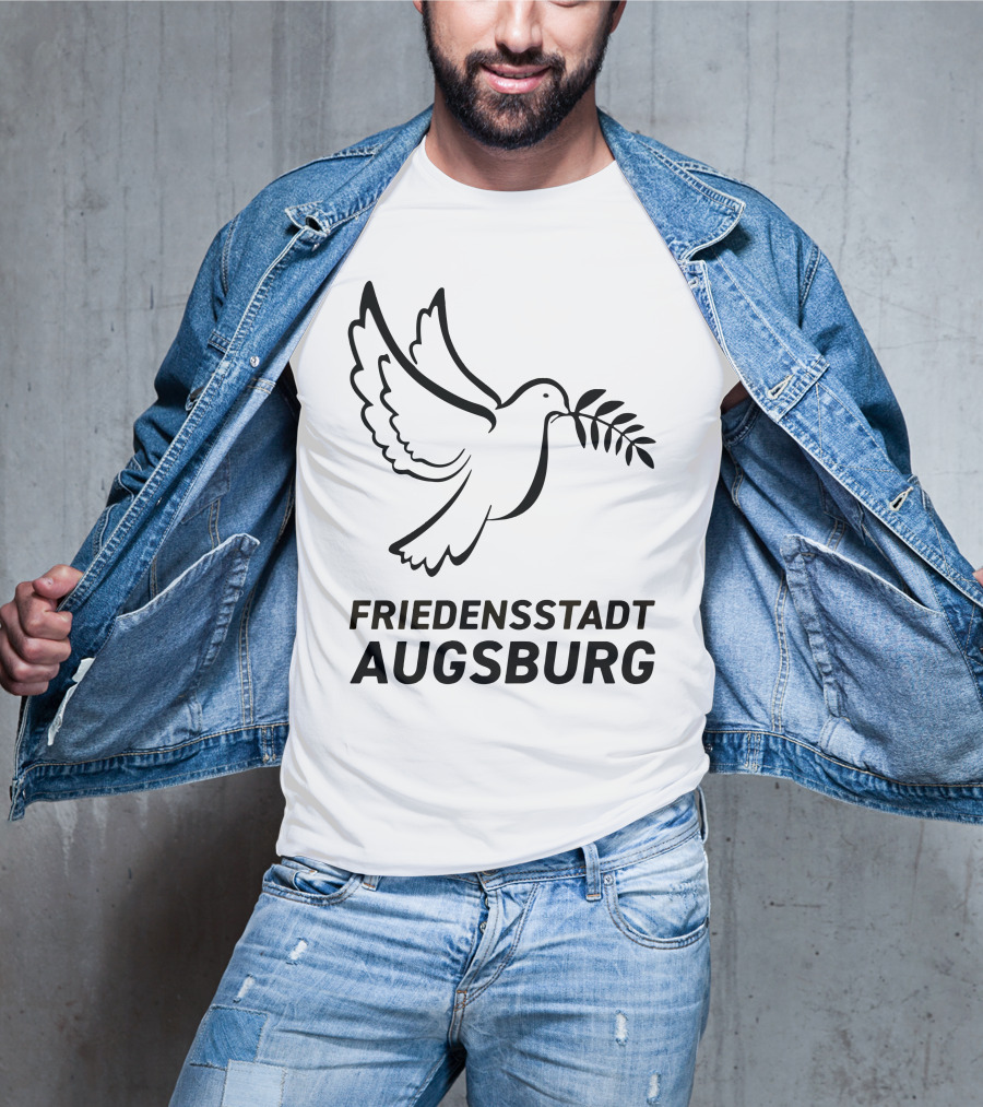 Stefan Reuter Friedensstadt Augsburg Peace Dove With Olive Branch T-Shirt