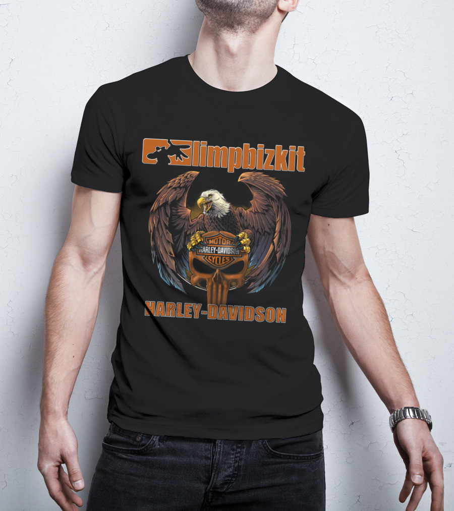Limp Bizkit Harley Davidson Motor Cycles Eagle T-Shirt