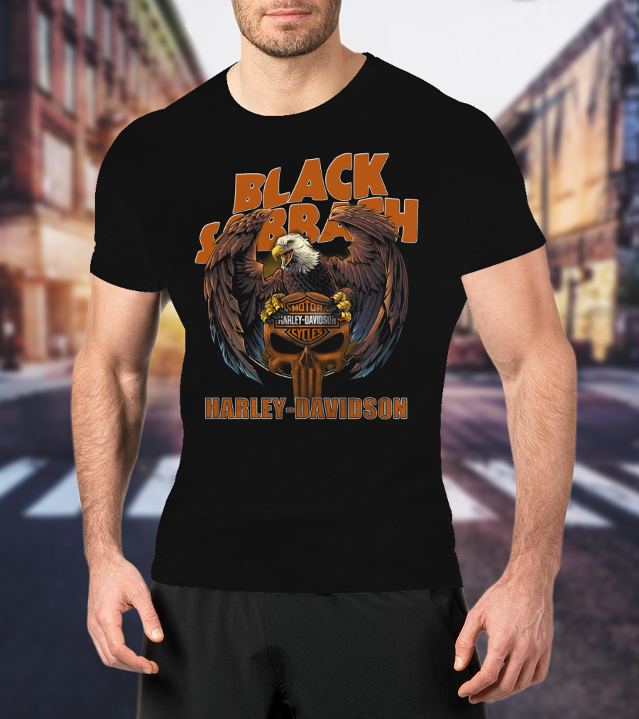 Black Sabbath Harley Davidson Motor Cycles Eagle T-Shirt