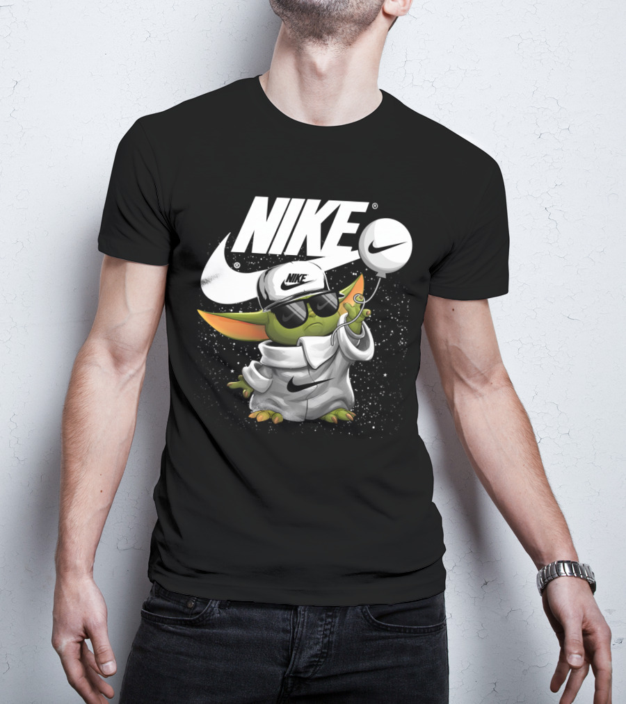 Nike Baby Yoda With Sunglasses And Balloon T-Shirt