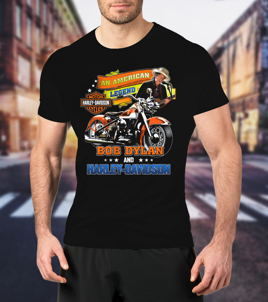 Bob Dylan And Harley Davidson An American Legend T-Shirt