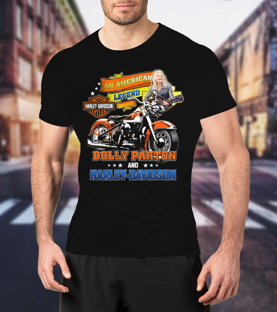 An American Legend Dolly Parton And Harley Davidson T-Shirt