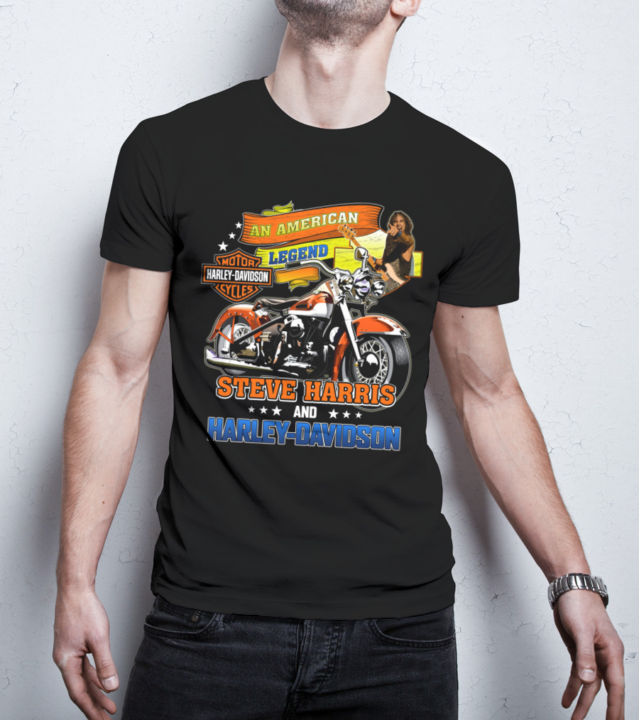 An American Legend Steve Harris And Harley Davidson T-Shirt