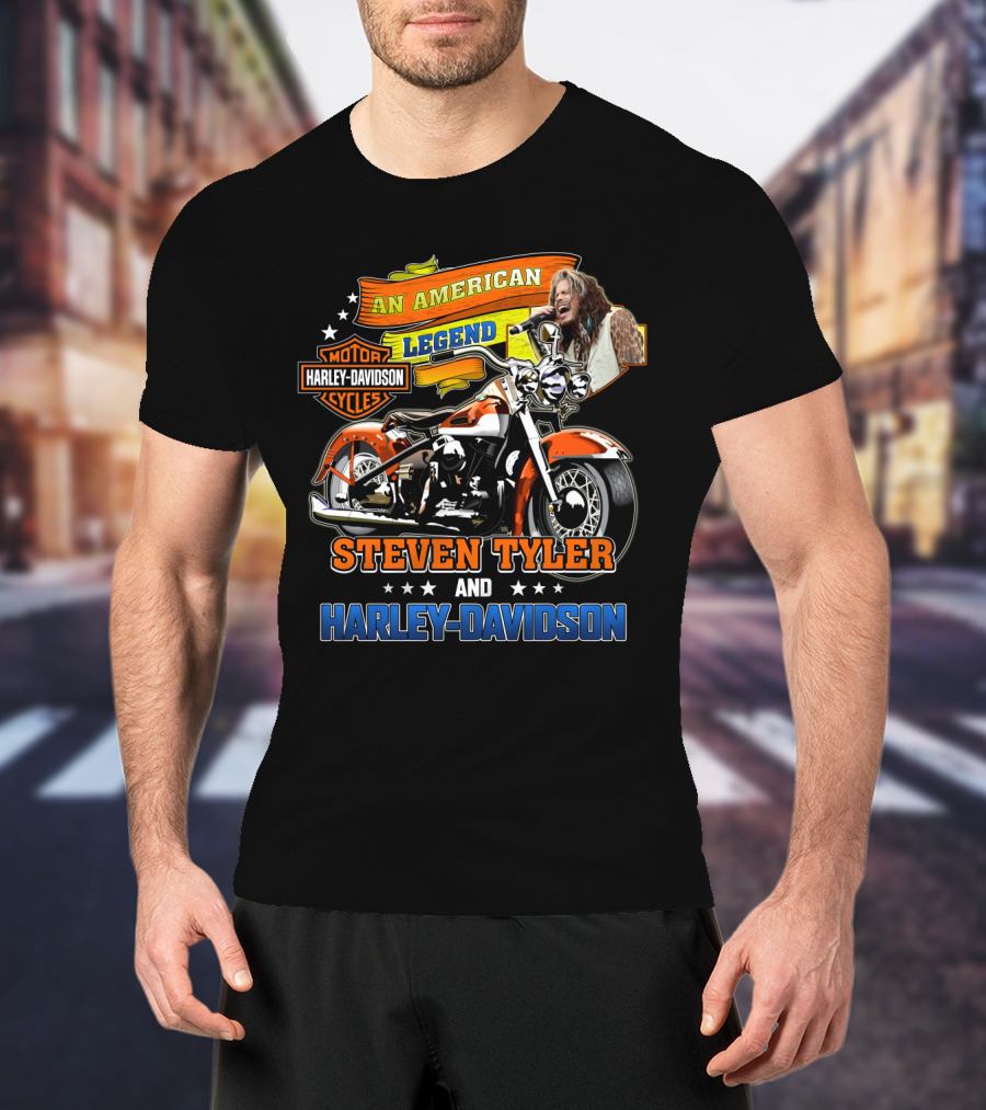An American Legend Steven Tyler And Harley Davidson T-Shirt