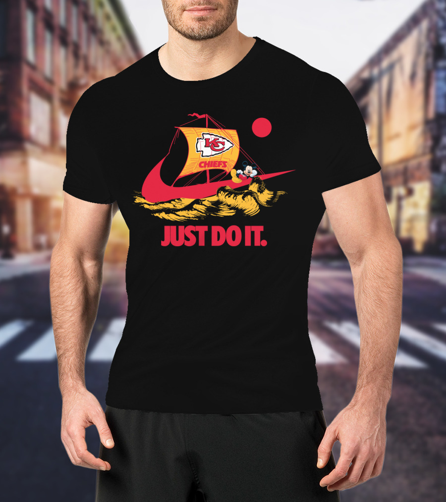 Kansas City Chiefs Nike Just Do It Mickey Mouse Sailboat T-Shirt