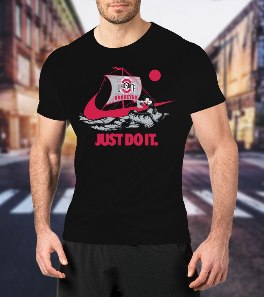 Just Do It Ohio State Buckeyes Mickey Mouse Retro Ship T-Shirt