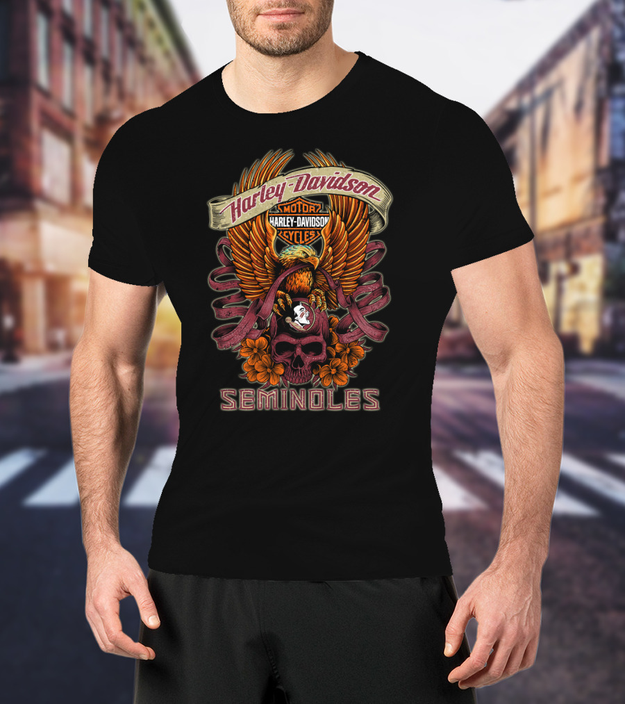 Harley Davidson Motor Cycles Florida State Seminoles T-Shirt