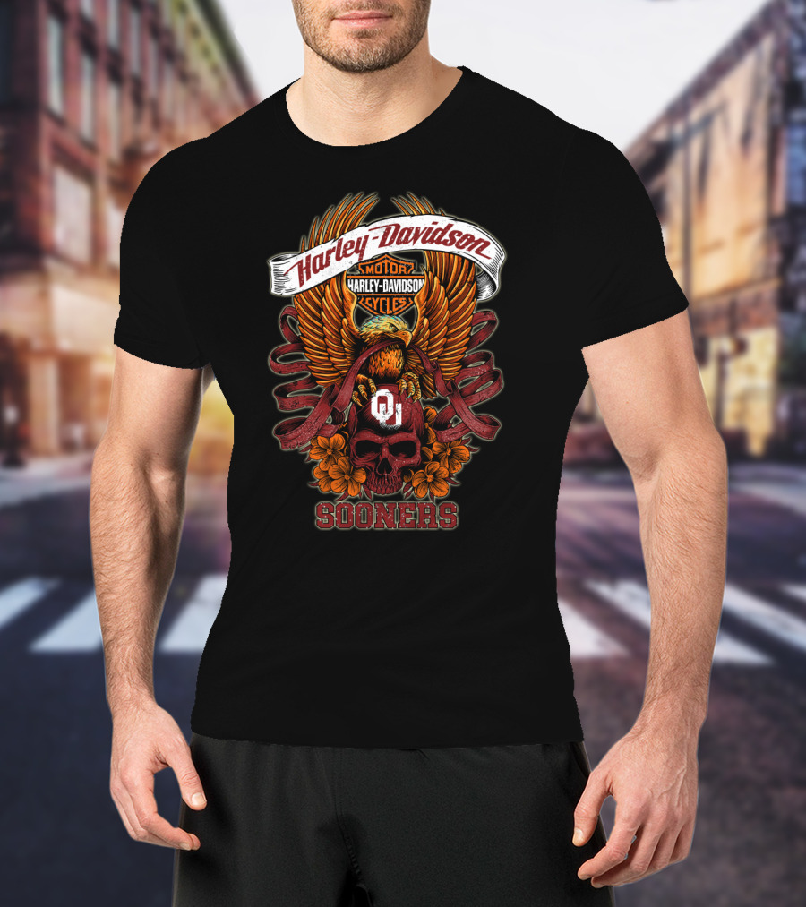 Harley Davidson Sooner Ou Skull Sooners T-Shirt