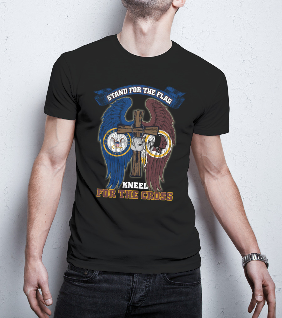 Stand For The Flag Kneel For The Cross Us Navy Nfl Washington Redskins T-Shirt