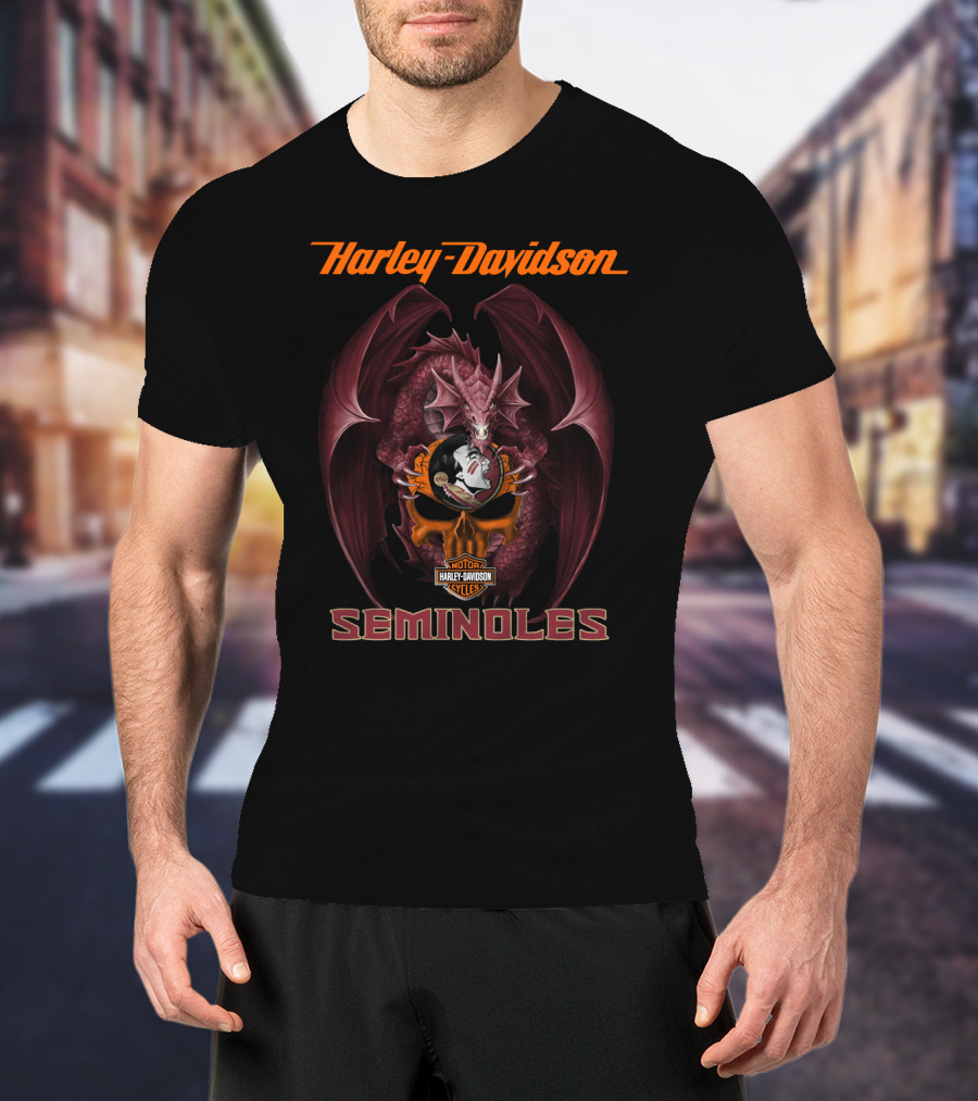 Harley Davidson Seminoles Dragon Florida State Seminoles T-Shirt