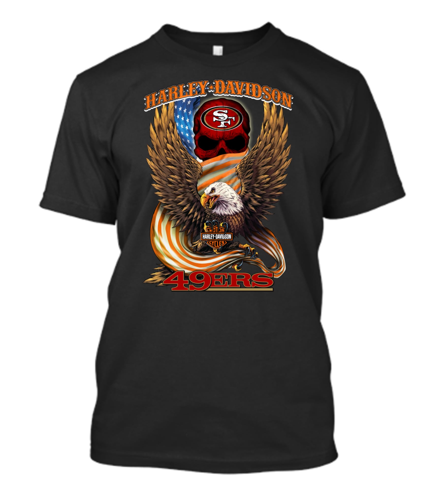 Harley Davidson Sf 49ers Eagle Usa Nfl 49ers T-Shirt