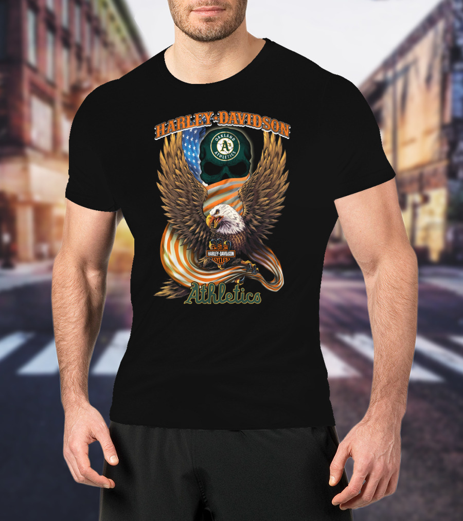Harley Davidson Oakland Athletics American Eagle Cycles T-Shirt