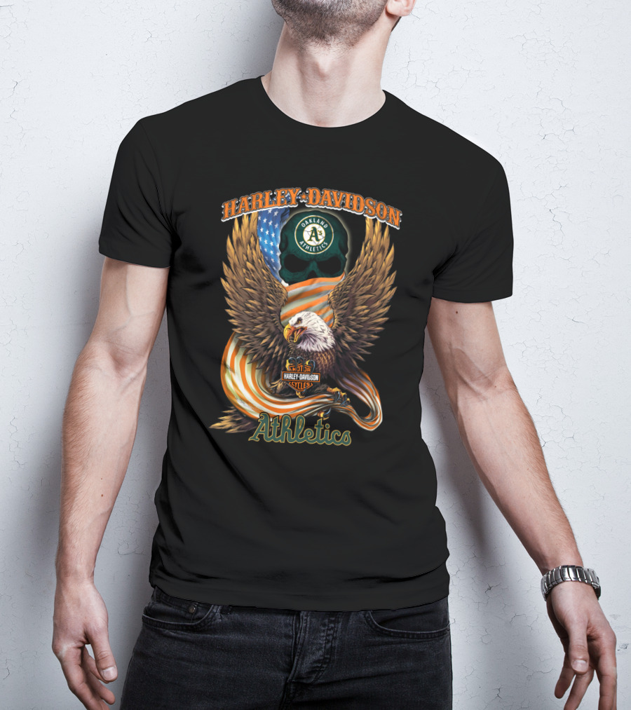 Harley Davidson Oakland Athletics American Eagle Cycles T-Shirt