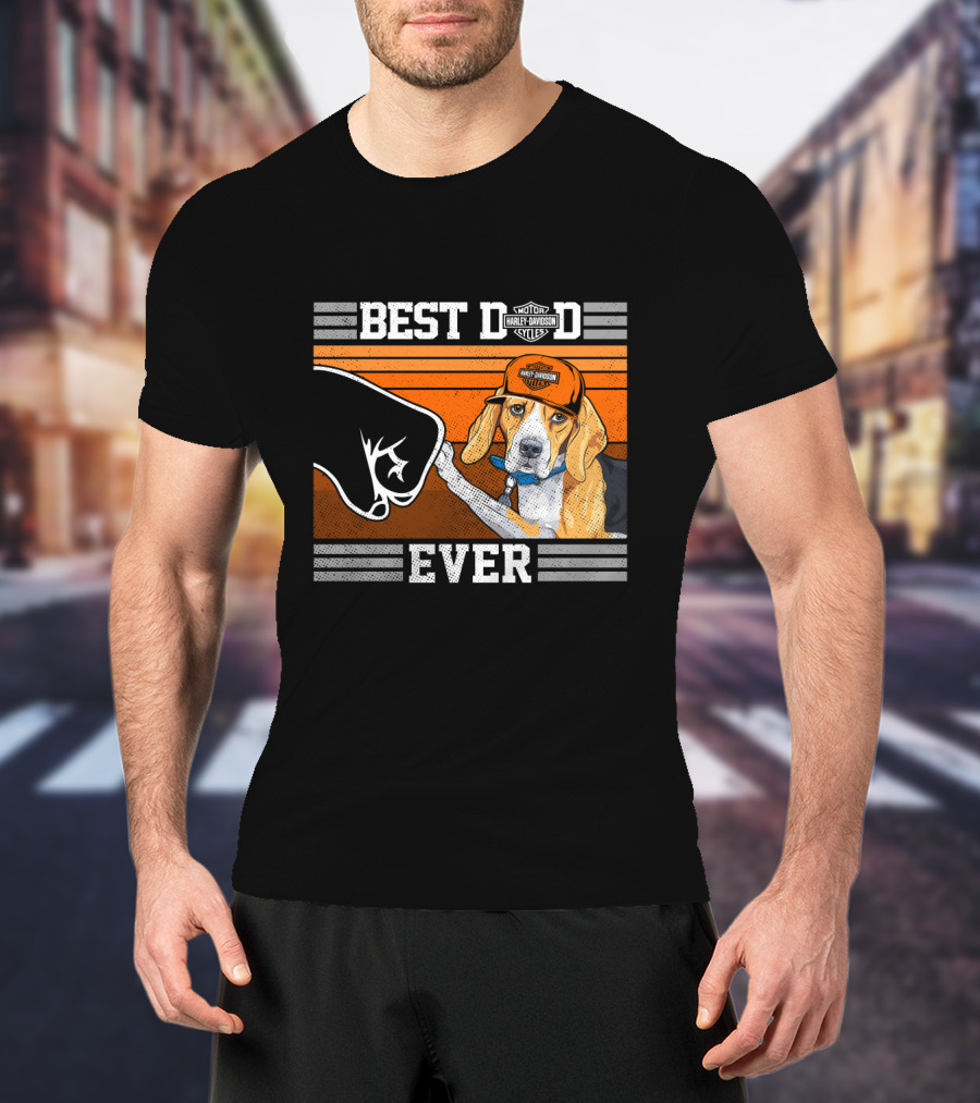 Best Dog Dad Ever Motor Harley Davidson Cycles T-Shirt