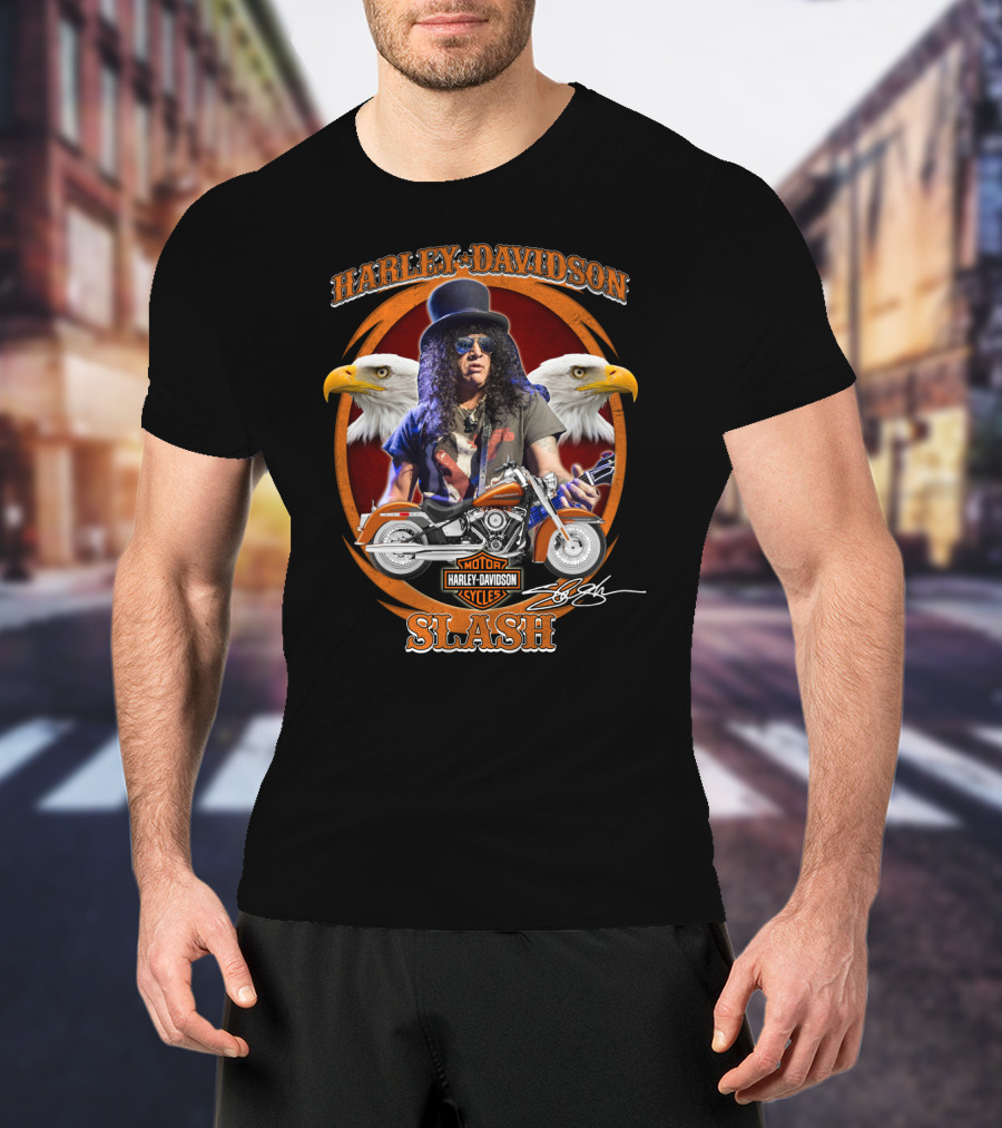 Harley Davidson Motor Cycles Slash Eagles T-Shirt