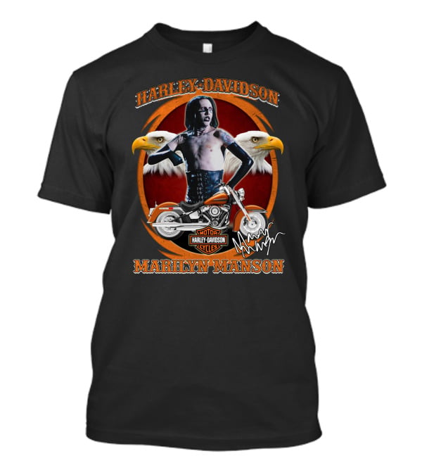 Harley Davidson Marilyn Manson Motor Cycles Eagles T-Shirt