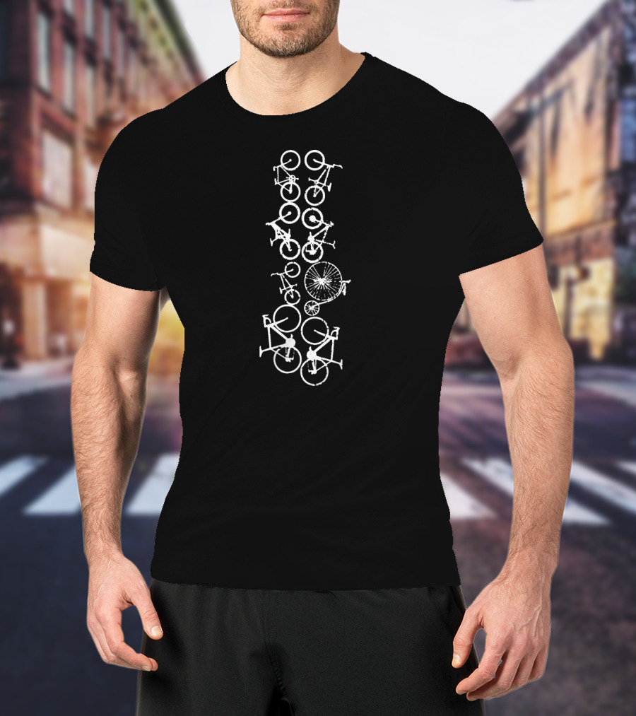 Cycles Bicycles Black White T-Shirt