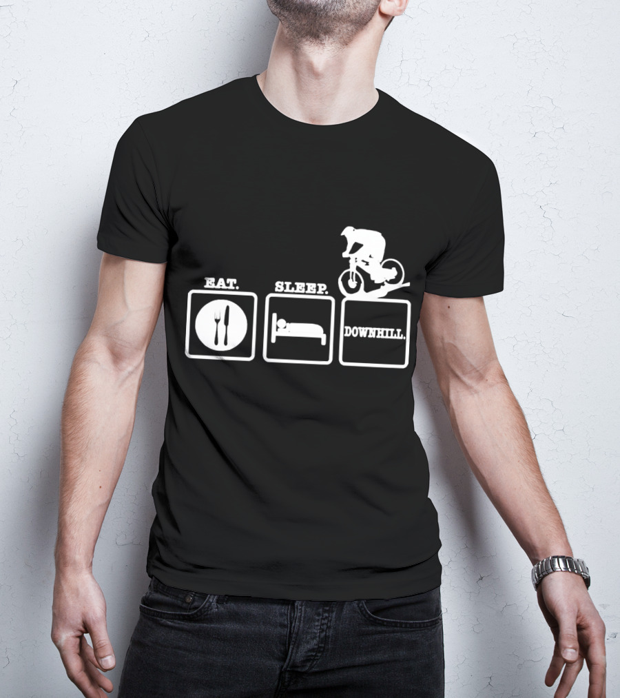 Eat Sleep Downhill Mountain Bike Cycling Cycle T-Shirt