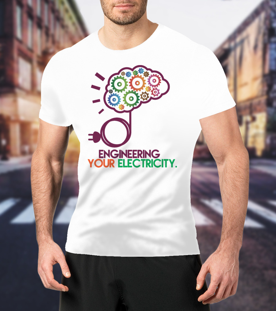 Engineering Your Electricity Colorful Gear Brain Plug T-Shirt