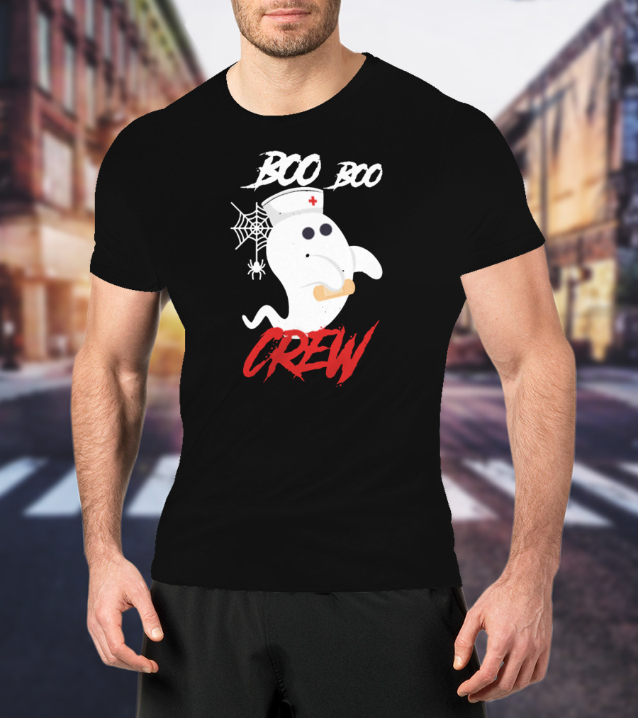 Boo Boo Crew Halloween Nurse Ghost Costume T-Shirt